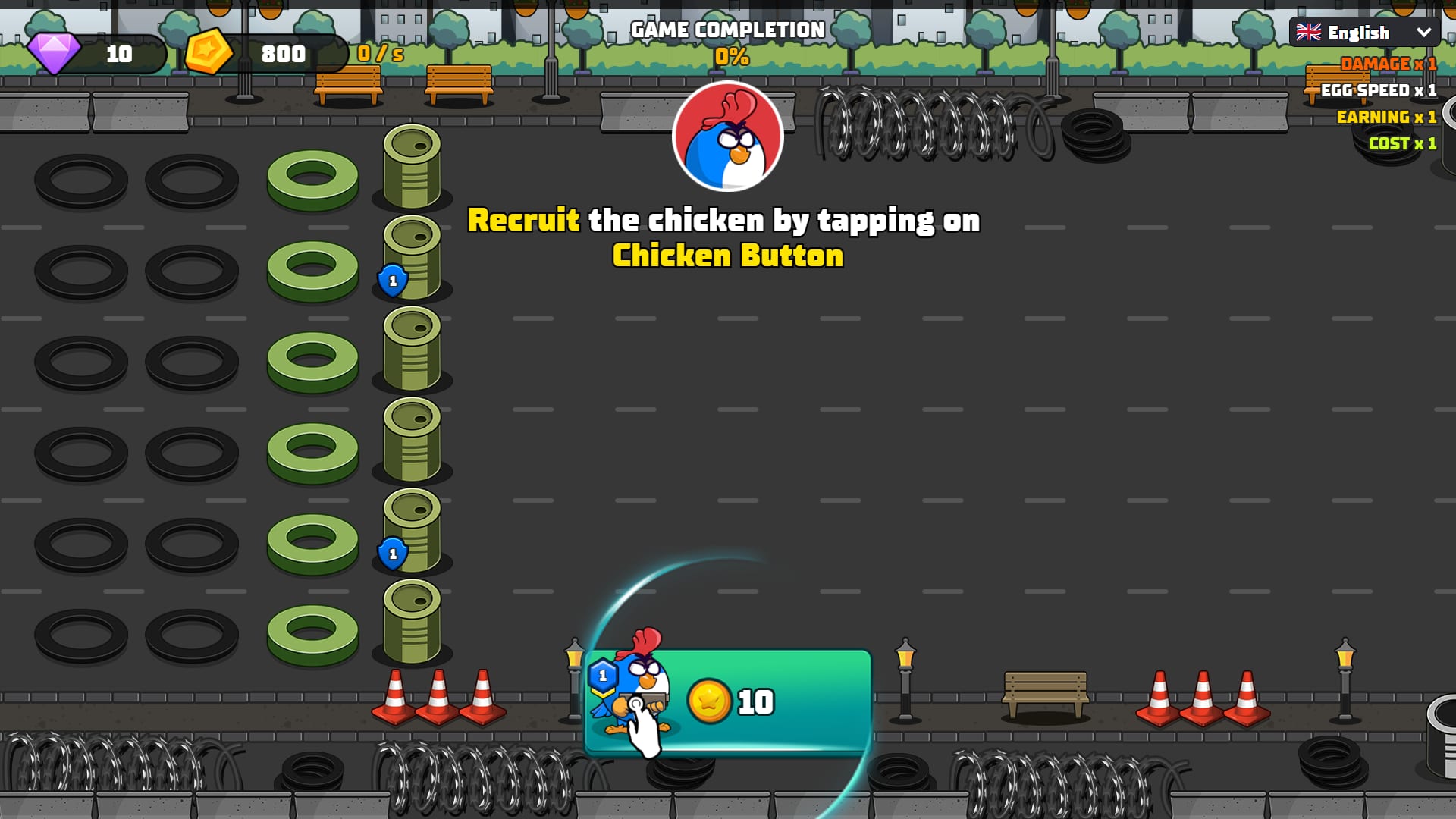 Screenshot 1 - gameplay of Chicken Merge 2